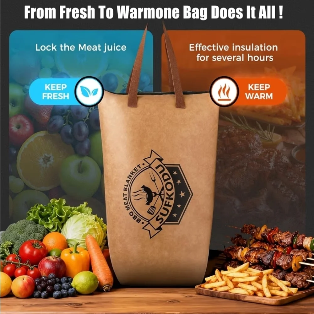 Brown Insulated Tote Bag